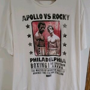 Old Navy Rocky Vs Apollo Creed T-Shirt White 4XL Philadelphia Boxing Movie Tee